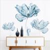 Creative Nordic Blue Flower Wall Stickers 3D Wall Art Decals Home Warm Background Decoration for Living Sofa Bedroom