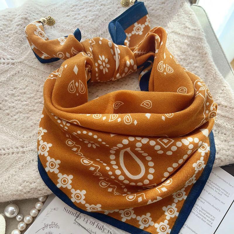 Windproof new warm magnetic buckle silk scarf women's scarf cold-proof autumn and winter versatile neck protection scarf scarf square scarf