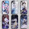 Elegant Genshin Impact K-Kamisato Ayaka Phone Case Black Matte Thin Phone Case For iPhone17 16 15 14 13 ProMax
