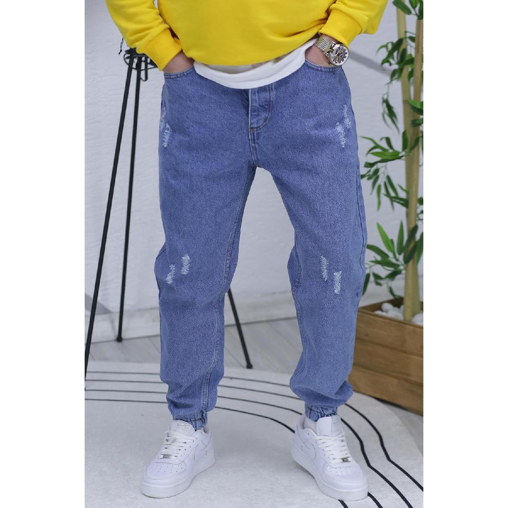 Men's Jeans With Elastic Cuffs, Boyfiren Jeans Pnt. 646