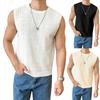 Top de Punto sin Mangas Casual de Verano para Hombre, Liso, Transpirable, Cuello Redondo
