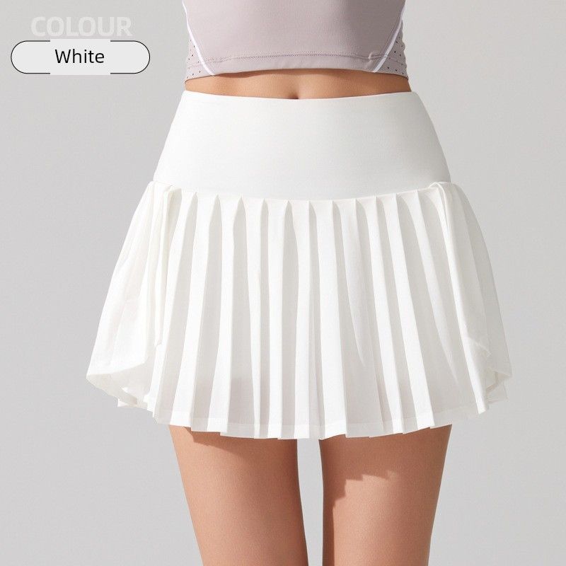 Export Pleated Sports Skirt High Waist Lining Pocket Fashion Tape Badminton Skirt Build Yoga Running Tennis Skirt