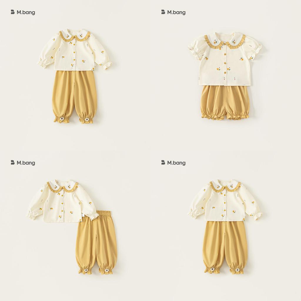 Girl Spring Kids Clothing Cotton Long Sleeve Floral Pattern Twopiece Suit For Children