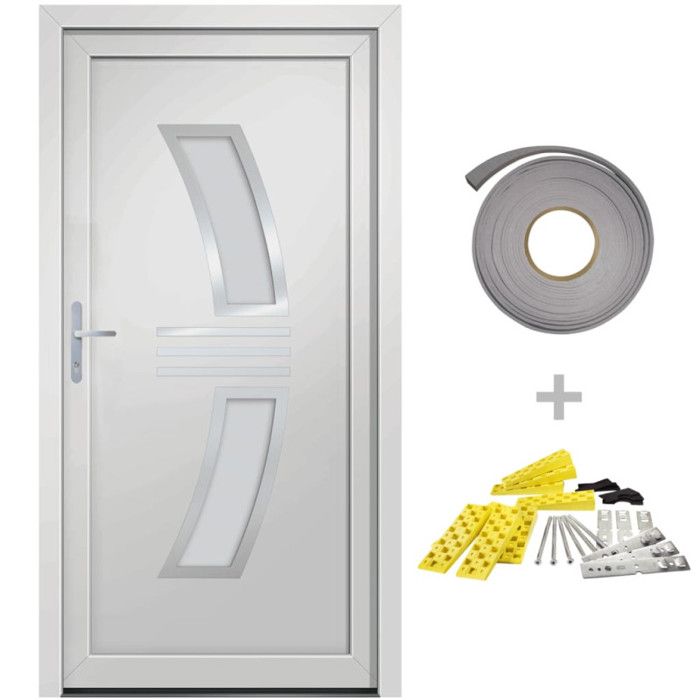 VidaXL Porte d'entrée Blanc 98x200 cm PVC 3187922