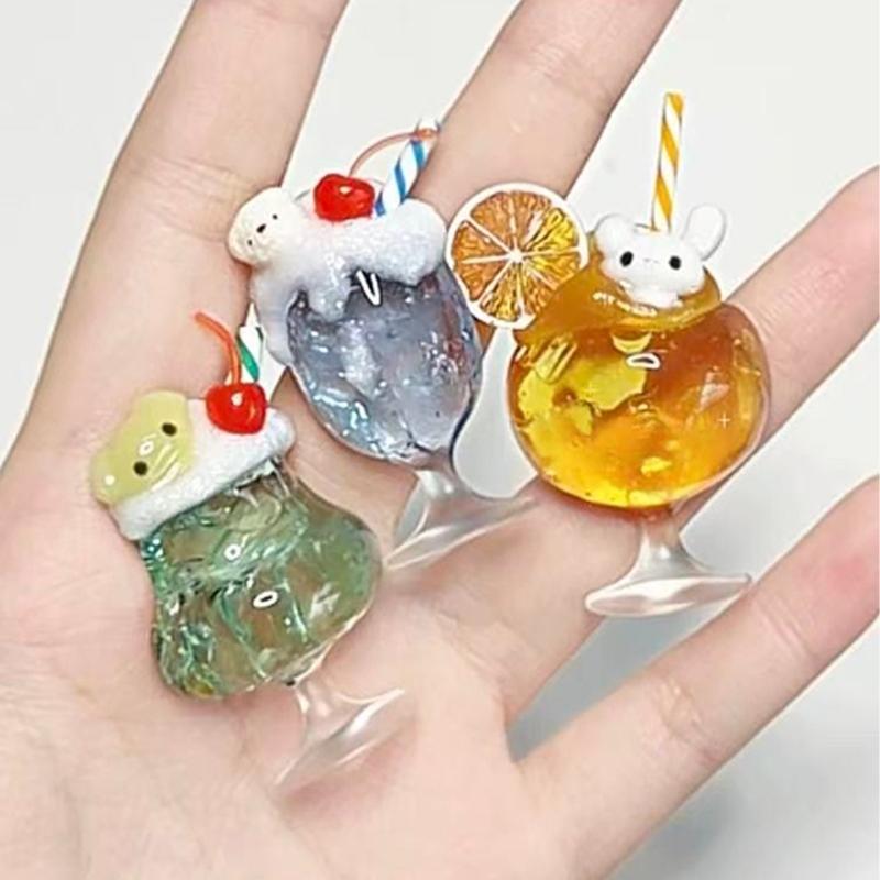 Resin Casting Mold for Mini Drink Cup Charm, Silicone Multi Cavity Mold with 3 Cup Shapes and Small Detail Pieces for DIY Crafts and Display