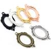 10pcs 18x25mm Inner Size 6 Colors Plated Flowers Style Cameo Cabochon Base Setting Pendant Necklace Findings