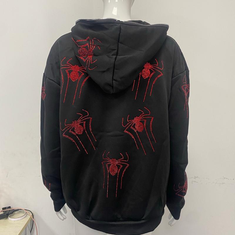 Y2K Estetiska toppar Punk Sportjacka Streetwear Hip Hop Sweatshirt Grafik Oversized hoodies