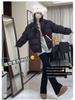 Women's Black Fleece-Lined High-Waisted Slimming Bootcut Flared Pants for Spring/Autumn/Winter