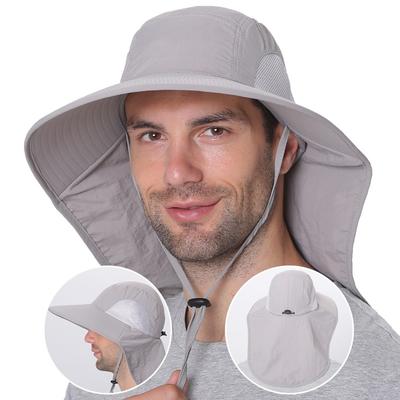 Letní klobouk proti slunci UPF50+ pro ženy Muži Klobouk Breathale Mesh Bucket Klobouk s chlopní u krku Venkovní dlouhý široký okraj Turistické rybářské klobouky