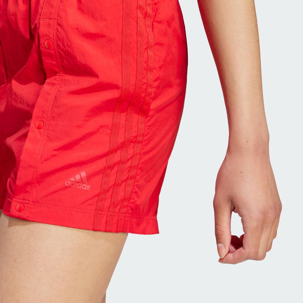 Adidas Tiro Snap-Button Shorts Solid Color Logo Elastic Waist Straight Leg Shorts Women shorts Light-Crimson IK4240