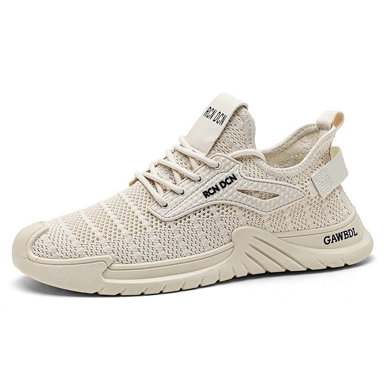 Flying Woven Sports Men's Shoes 2024 Summer New Thin Low-top Lace-up Outdoor Travel Mountaineering Breathable Casual Shoes