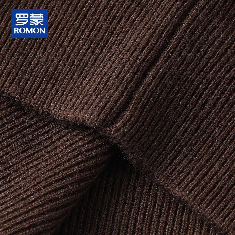 ROMON Men's 100% Pure Wool Thickened Turn-down Collar Sweater