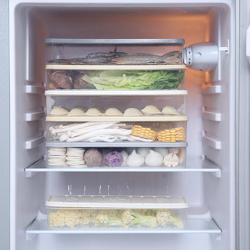 Boîte de conservation de la viande congelée avec couvercle, cloison de réfrigérateur, boîte de finition, boîte de rangement pour réfrigérateur, organisateur