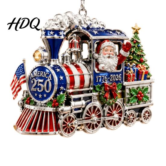 Acrylic Christmas Ornaments 250th Anniversary Ornament Patriotic Hanging Decor Commemorative Keepsakes for Home with Eagle Santa Liberty Bell,