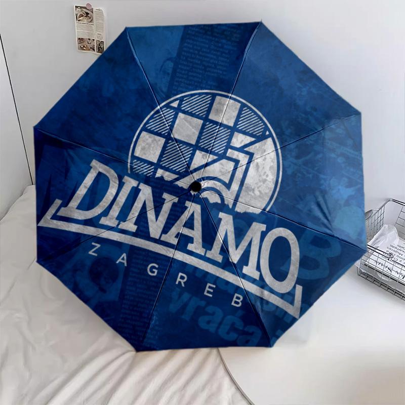 GNK Dinamo Zagreb pattern, automatic folding umbrella, portable and foldable design, 8 ribs, a Christmas or birthday gift.