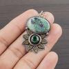 Natural Ruby In Fuchite Gemstone 925 Sterling Silver Jewelry Pendant 1.59" AJP-2160