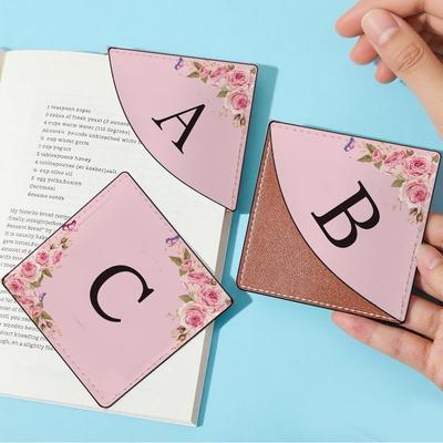 Cartoon Leather PU Triangle Bookmark Clip - Patterned Reading Accessory