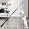 Retractable Cat Wand with Feather Toy & Extra-Long Handle