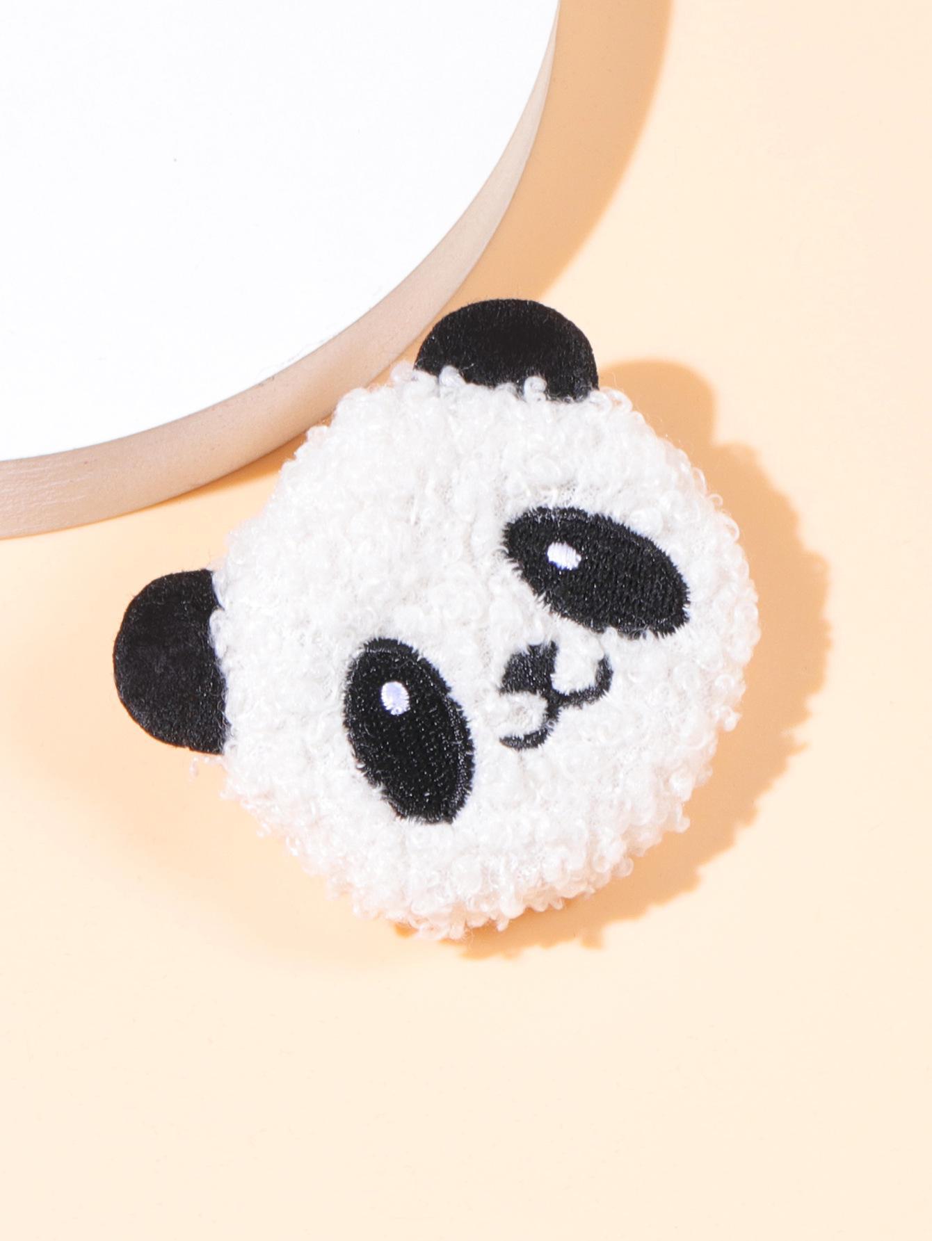 

Очаровательная плюшевая заколка для волос и брошь в виде панды из мультфильма - универсальный аксессуар для одежды и сумок Plush panda brooch