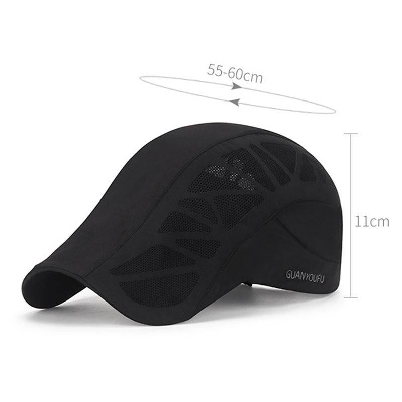 Men Summer Outdoor Mesh Breathable Quick-Dry Beret Hat Golf Running Cap Womens Newsboy  Working Casquette Sun Hats Flat Visor