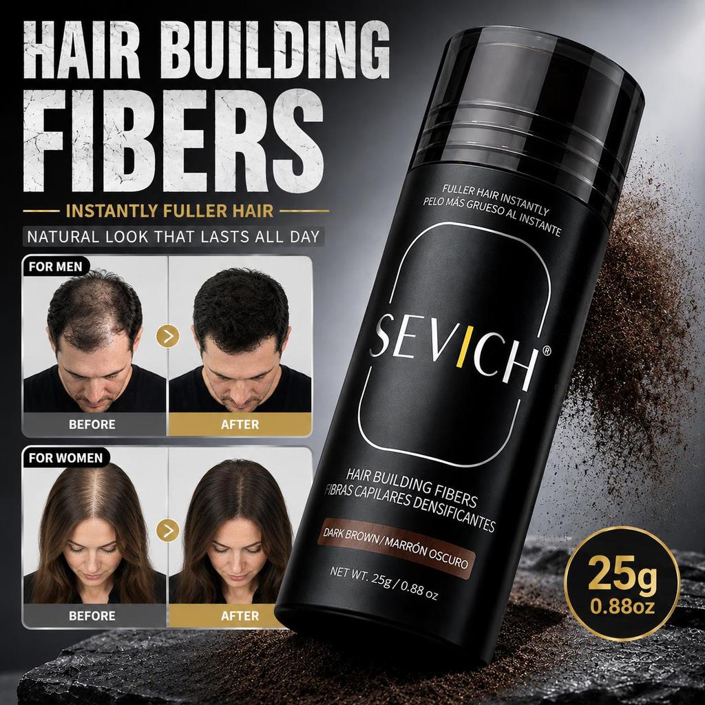 SEVICH Bottle 25g Hair Keratin Fibers Powder Hair Loss Treatment 10 Colors Hair Building Fibers Thickening Unisex