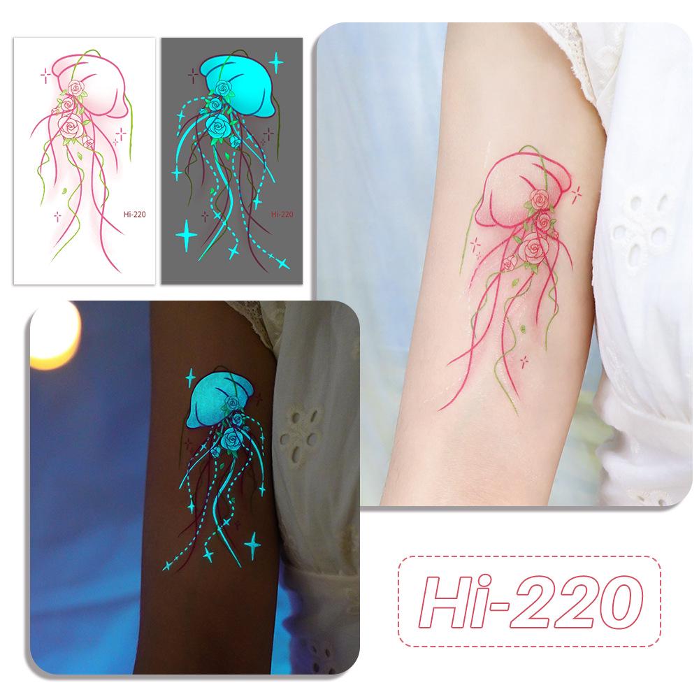 Rikaron Waterproof Luminous Butterfly Tattoo Stickers - Long-lasting, Realistic, Simple Japanese Washable Design for Dopamine Aesthetic.