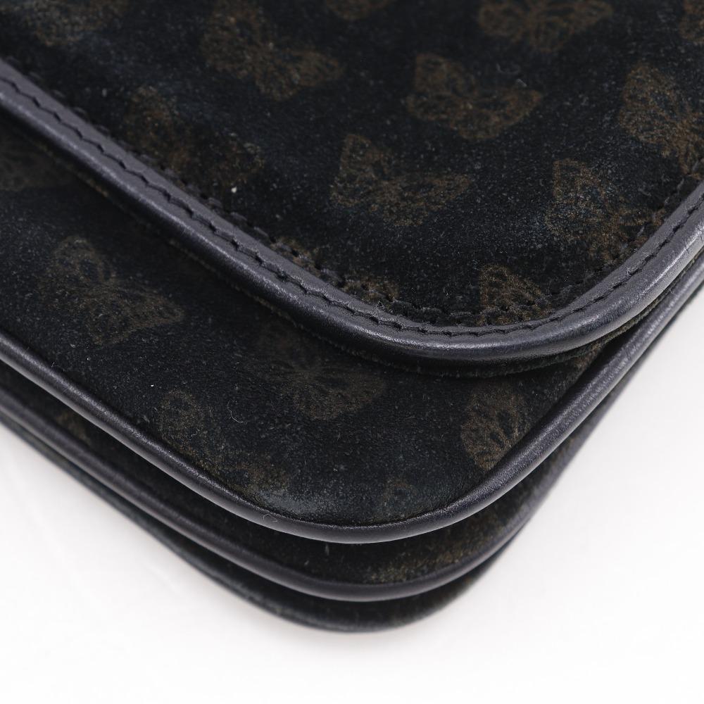 BOTTEGAVENETA 2WAYShoulder Tote Bag Butterfly Pattern Black Suede Butterfly Women Used