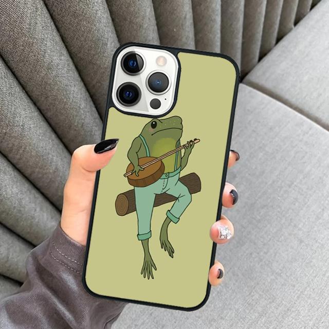 Cute Kawaii Frog Phone Case For iPhone 17 Air 16 15 14 plus 12 13 Pro max Soft Bumper Shell Cover coque