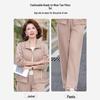 Mom's 2026 Stylish Spring & Autumn Sportswear: Korean-Style Middle-Aged Women's Jacket & Top Two-Piece Set