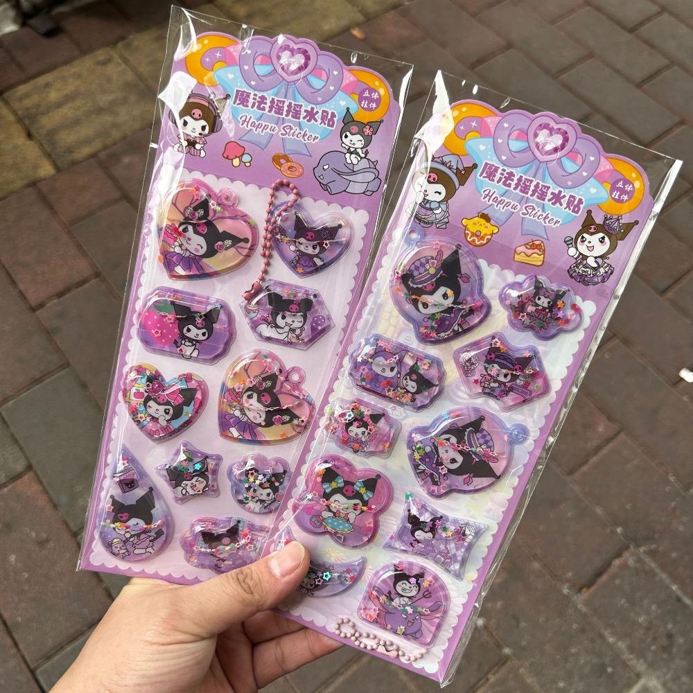 3D Stickers Kawaii Sanrio School Student Stationery Black Rice My Melody Stitch Stickers Notebook Diary Manual Decoration