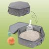 Travel Friendly Foldable Cats Litter Box with Waterproofed Fabric Easyly Clean Multipurpose Litter Box