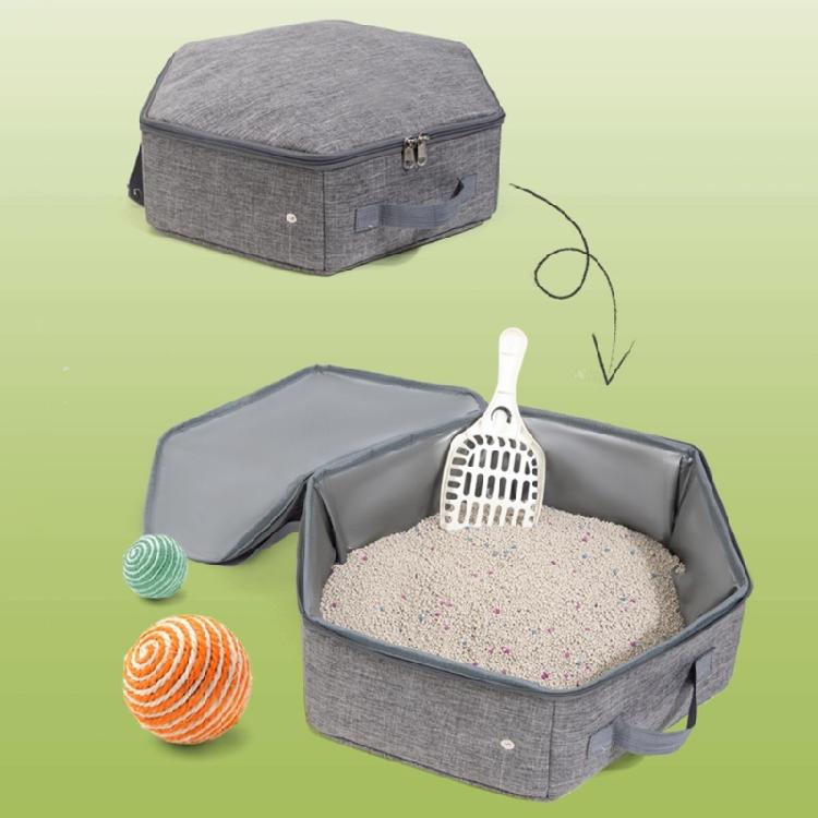 Travel Friendly Foldable Cats Litter Box with Waterproofed Fabric Easyly Clean Multipurpose Litter Box