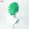 Anime green wig Short Layer Roronoa Zoro Comic Cosplay Wigs Heat Resistant Synthetic Hair Halloween Party Wigs + Wig Cap