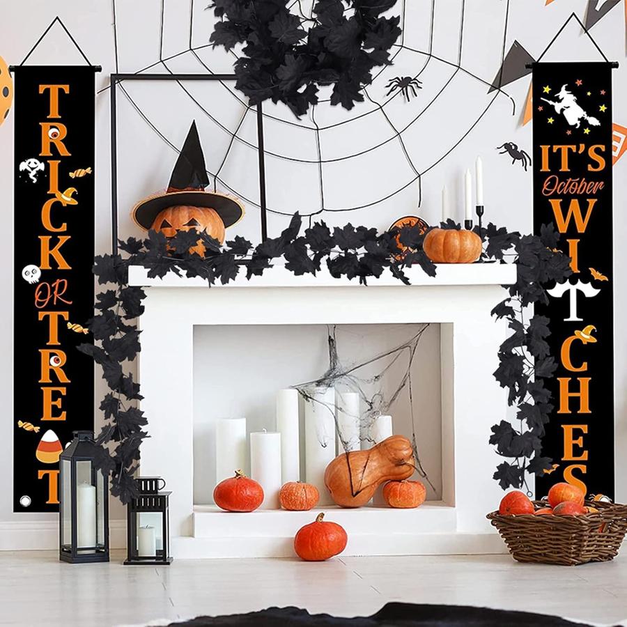 Artificial Plant Smaple Leaf Vine Flower Halloween Christmas Garlands Wedding Home Room Garden Outdoor Decor Festival DIY Gift