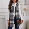 2025 New Women's Autumn and Winter Fashion Plaid Sleeveless Vest Loose