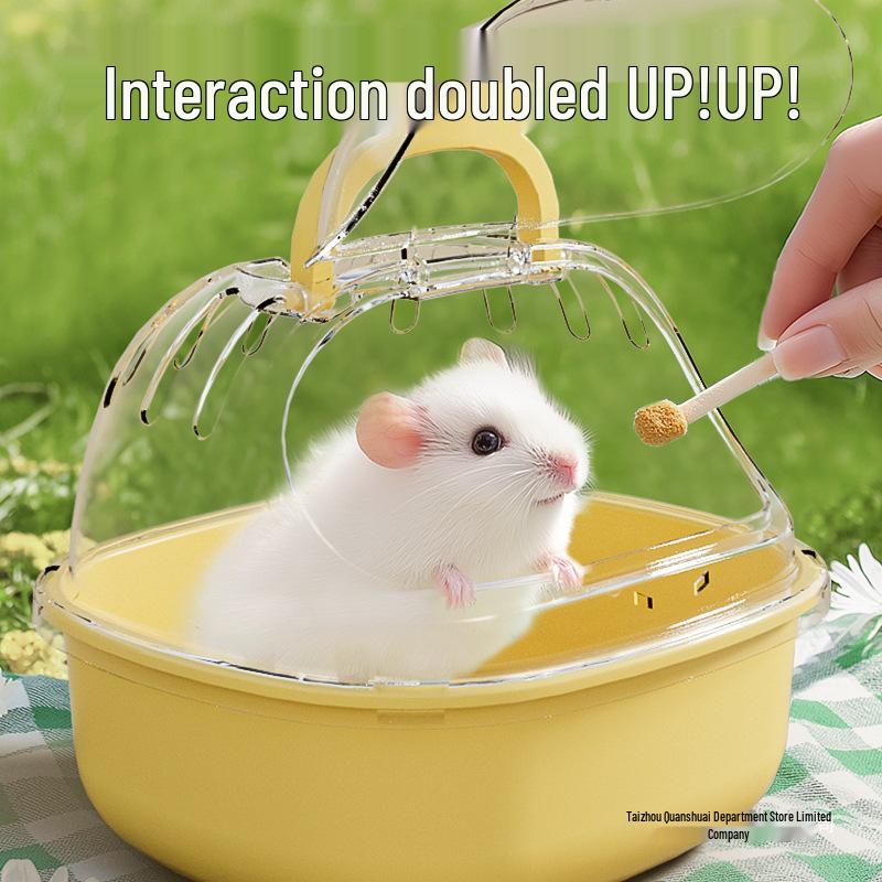 Portable Travel Hamster Cage - Bite-Resistant, Small/Large, Easy to Clean