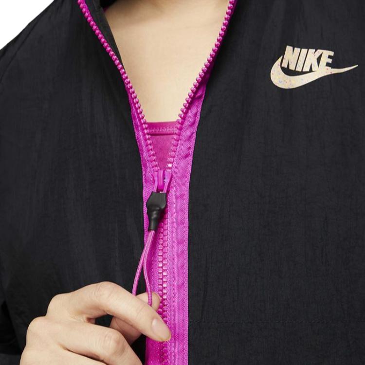 Nike Sportswear Jackets Women's Black/Black/Flame Pink Hooded Moderate Other DD2089-010