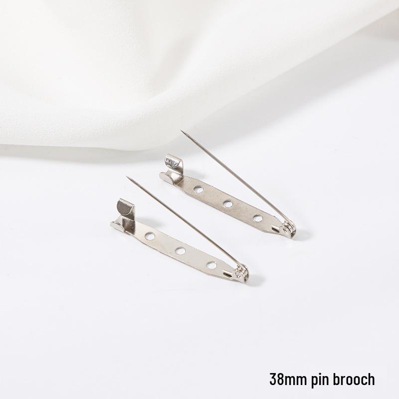 Safety Pin Brooch Base with Locking Head for Handmade DIY Corsage & Sweater Button Accessories