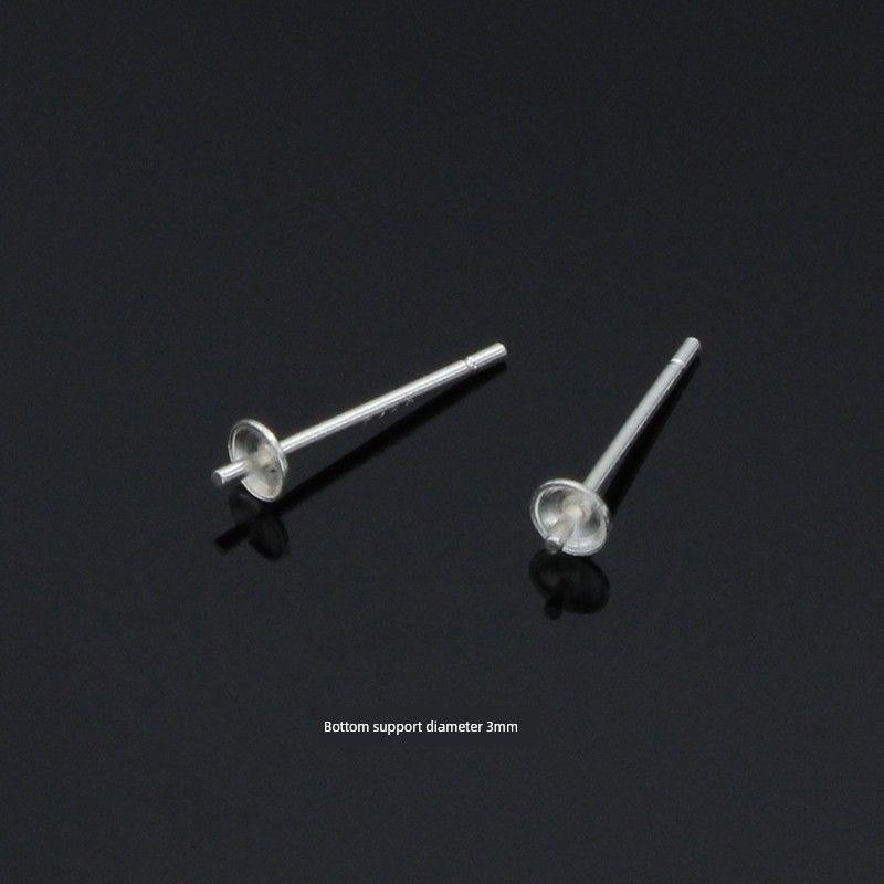 

Сделай сам Пуссеты с полуотверстием Дунся Ручная работа Рамка для серег-подвесок Украшение 3mm half-hole stud earrings (one pair)(AG021)