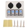 4 Gang Aluminum Rocker Switch Panel Silver Oxide ON Off Pre Wired Double Blue LED Switch Panel for A
