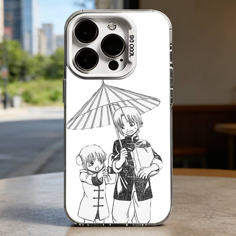 Amine G-Gintama White Shockproof Phone Case For iPhone 16,15,14,13,12,11,Pro,XS,Max,Plus,Mini,SE