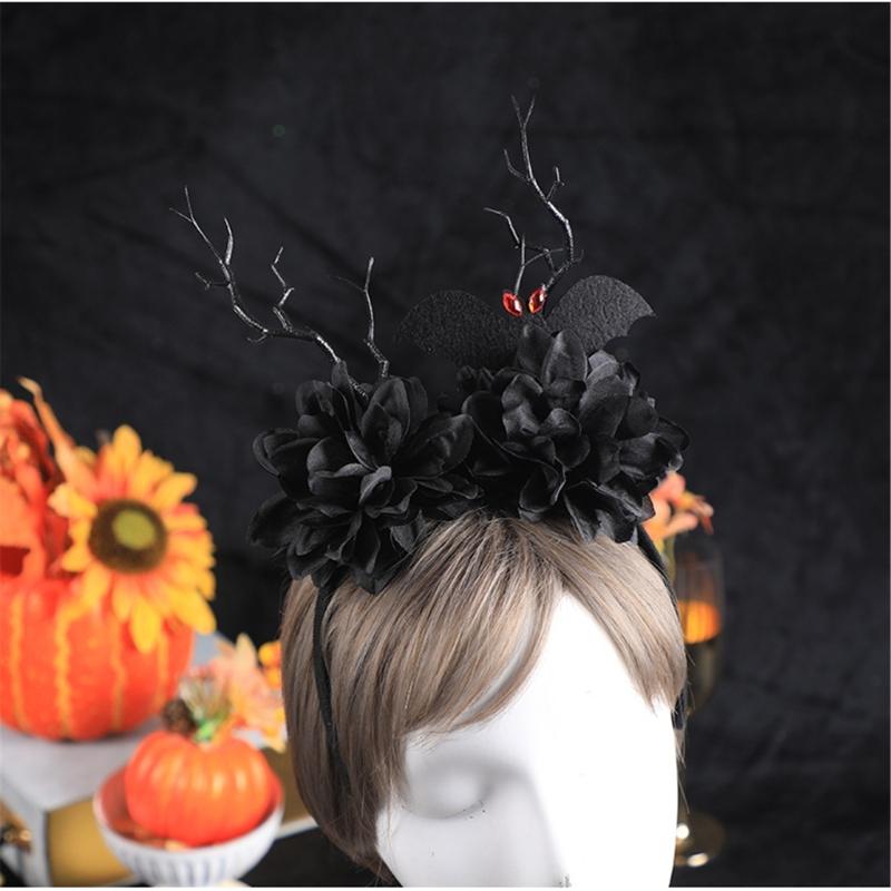 Plastic Skull Headbands For Halloween Parties Gothic Costume Accessory Portable Hair Decors