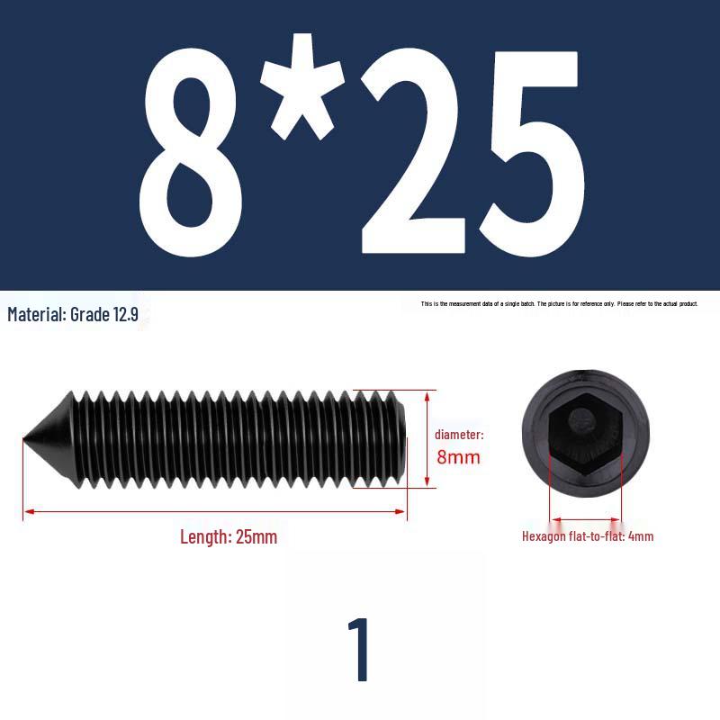 12.9 Edelstahl 304 Innensechskant Kegelspitze Gewindestift M2/M3