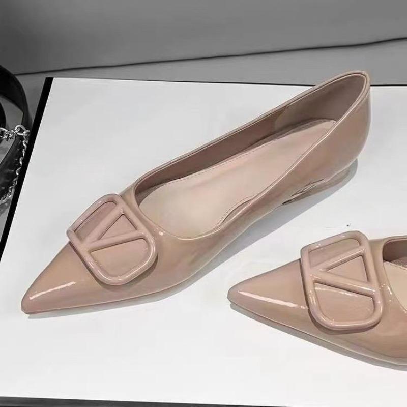 Flat-bottom Anti-slip Pointed Toe Breathable Single Shoes for Women, Versatile Shoes