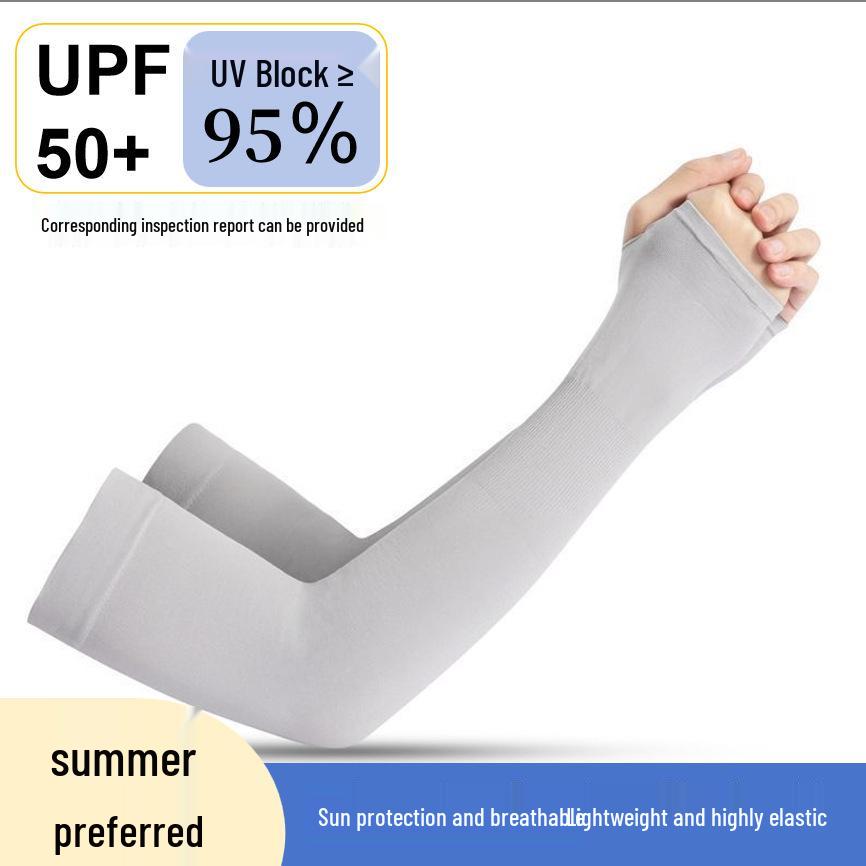 Fashionable Ice Silk Arm Sleeve: Lightweight, Seamless, Anti-UV for Outdoor Driving & Cycling