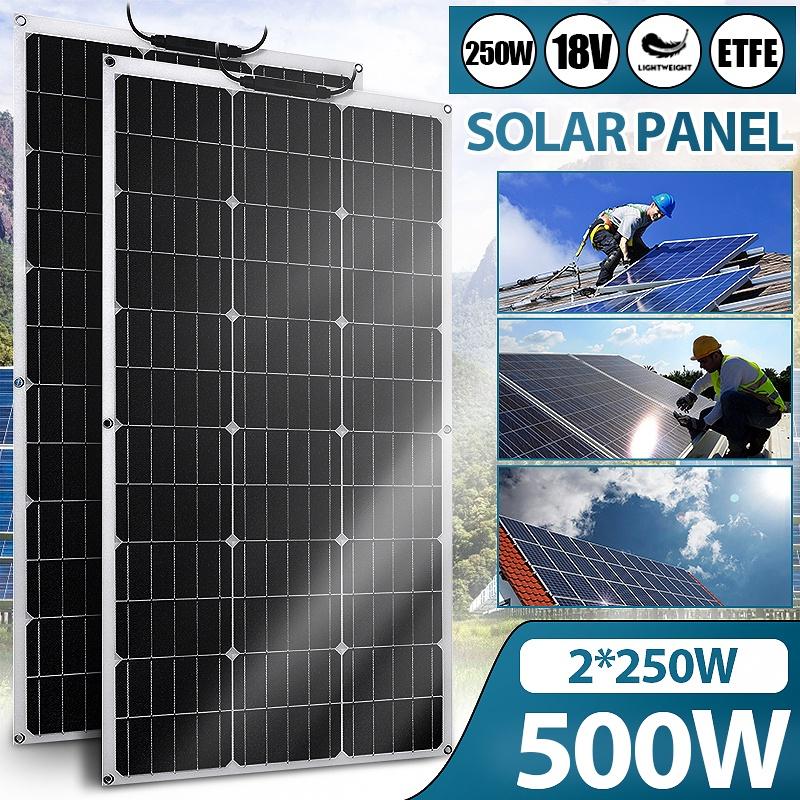 18V Monokrystaliczny Panel Solarny 250W Elastyczny Zestaw Paneli Solarnych Kompletny Panel Ładowarka Solarna Złącze DIY Bateria Do Domu Kempingu