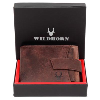 Portefeuille en cuir pleine fleur pour hommes, fente pour carte amovible, fermeture à boucle, coutures ultra résistantes fabriquées à la main