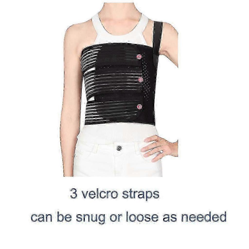 Rib Brace Broken Rib Belt, Chest Brace Elastic Rib Support Brace for Men and Women, Chest Binder to Reduce Rib Cage Pain(M 29" to 38")