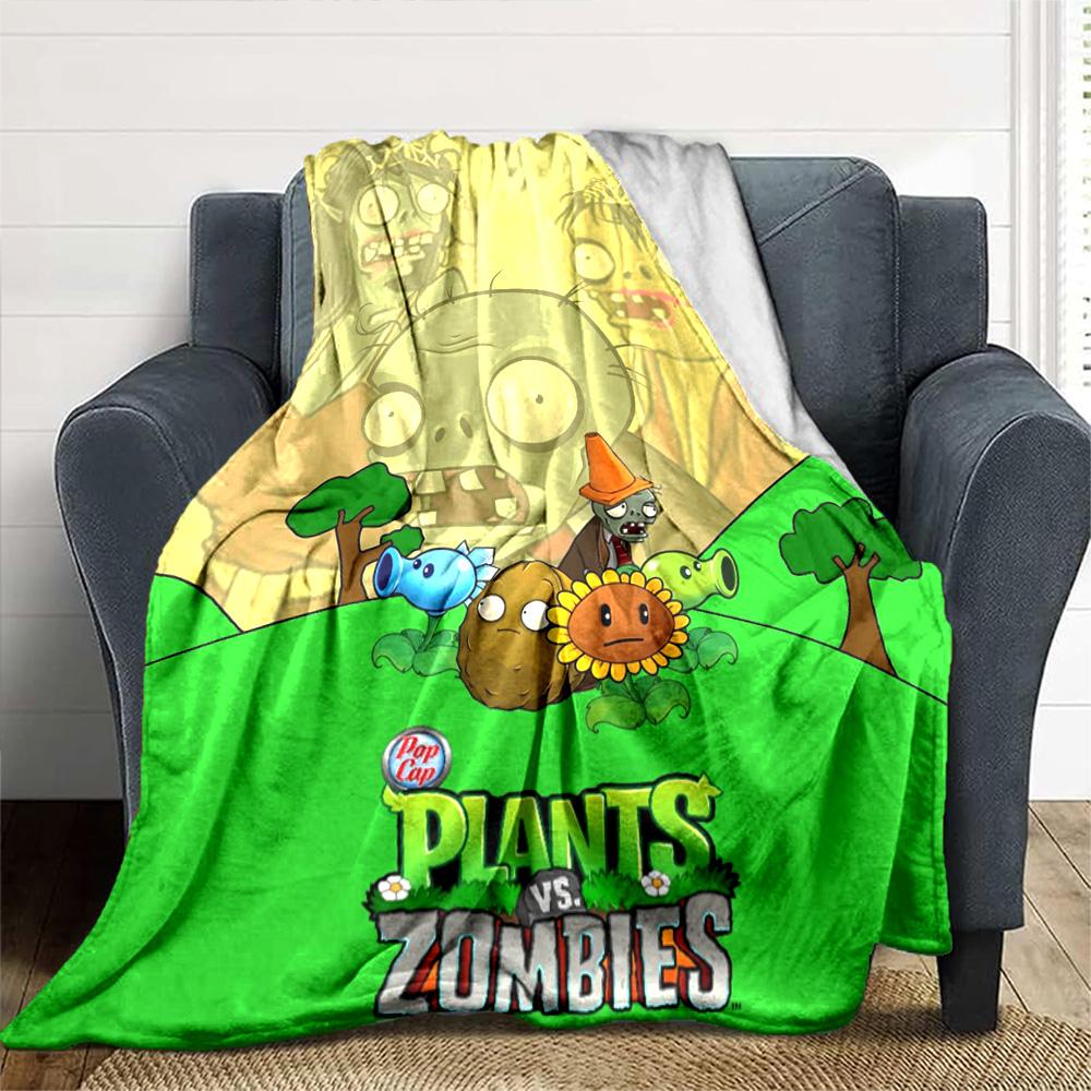 Plants Vs. Zombies Blanket Durable Comfort Great for Picnics Livingroom Bed All-Season Use Modern Style Gifts For Family Or Friends