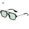 Big Metal Frame Oversized Square Sunglasses for Women & Men Gradient Sunglasses Classic Driving Shades Eyewear UV400 Sun Glasses